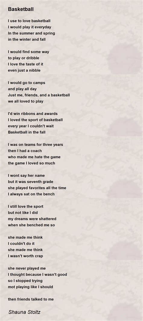 Poem About Basketball