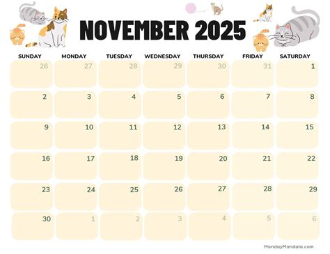 Print Free Calendar November 2025