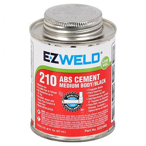 EZ WELD, 210 ABS Cement, 8 fl oz, Pipe Cement - 5E537|21002 - Grainger