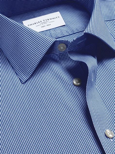 Buy Charles Tyrwhitt Blue Slim Fit Non-Iron Puppytooth Shirt from Next ...