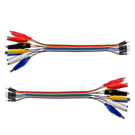 Oiyagai 2 in 1 Alligator Clip to Dupont Wire 20pin 20cm Male, Crocodile ...