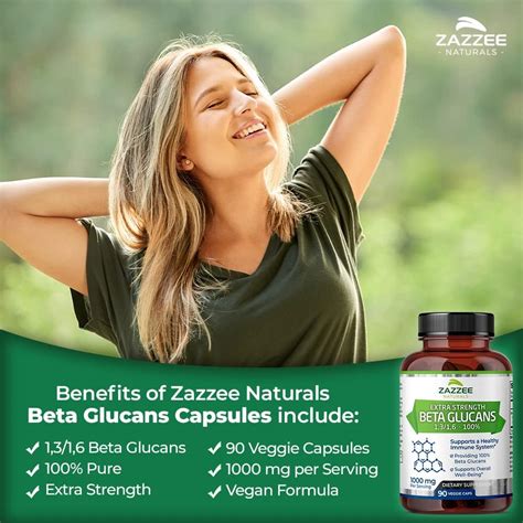 Buy Zazzee Extra Strength 1,3/1,6 Beta Glucans 1000 mg, 100% Glucan ...