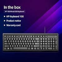Amazon.in: Buy HP 100 Wired Keyboard with USB Compatibility,Numeric ...