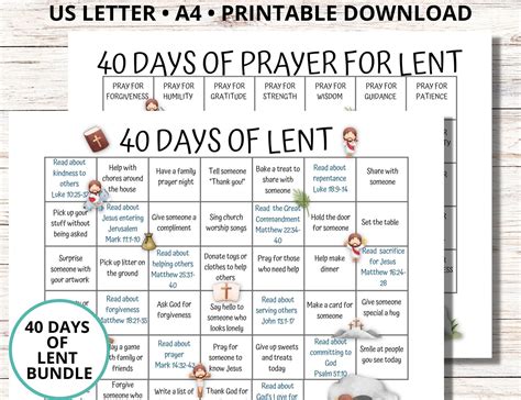 Lenten Calendar 2025 Printable | Calendar Printable