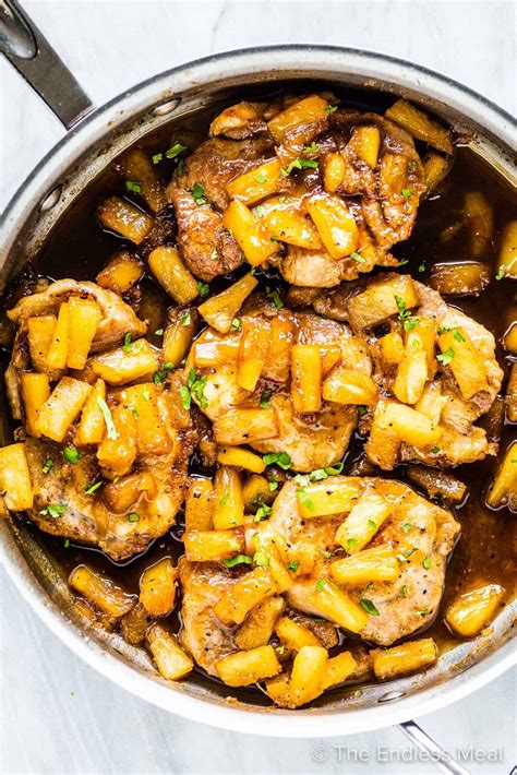 Pineapple Pork Chops in a Honey Garlic Pineapple Sauce