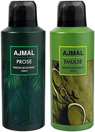 Ajmal Prose and Emulse Deodorant Perfume 150ML Each Long Lasting Spray ...