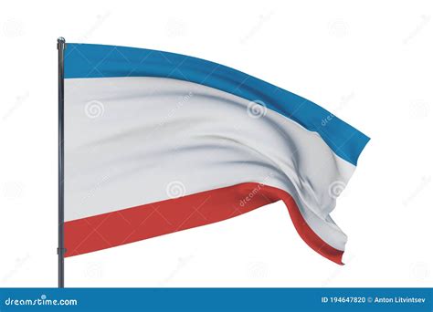 3D Illustration. Waving Flags of the World - Flag of Crimea. Isolated ...