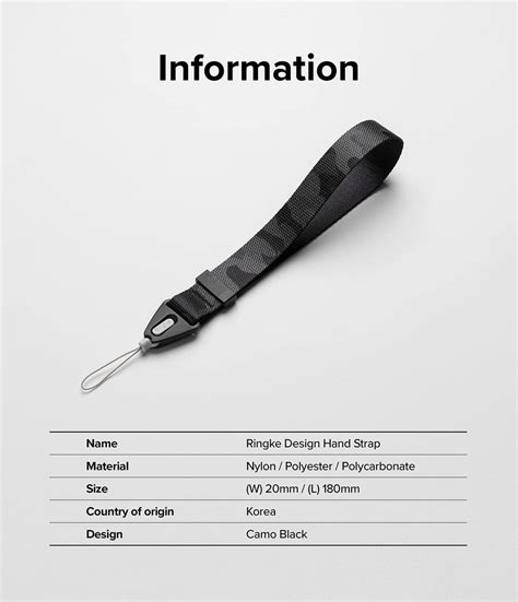 Ringke Hand Strap | Wrist Lanyard String Pattern Strap - Camo Black