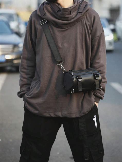 Multifunctional Minimalist Bucket Bag Waterproof Black Shoulder Bag ...