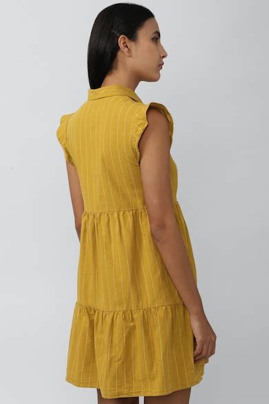 Buy Women Yellow Stripe Formal Dress Online - 799446 | Van Heusen