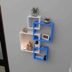 ETIQUETTE ART Floating Cube Shelves - Intersecting Wall Mounted Shelves ...