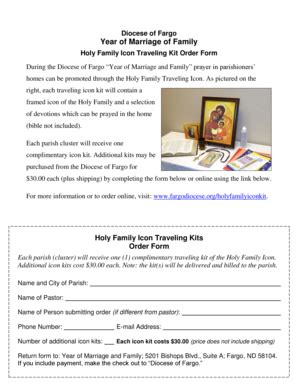 Fillable Online fargodiocese Traveling Icon Kit Order Form - Roman ...