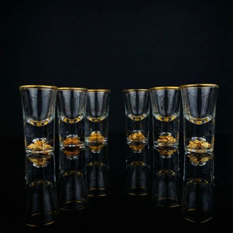 Gold Base Mini Shot Glasses - Set of 6 – ZINARCH INDIA