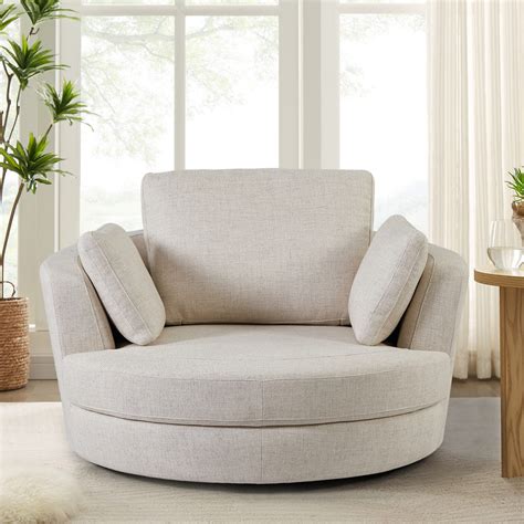 Cuddle Swivel Chair, Round Swivel Accent Chair - Loungely