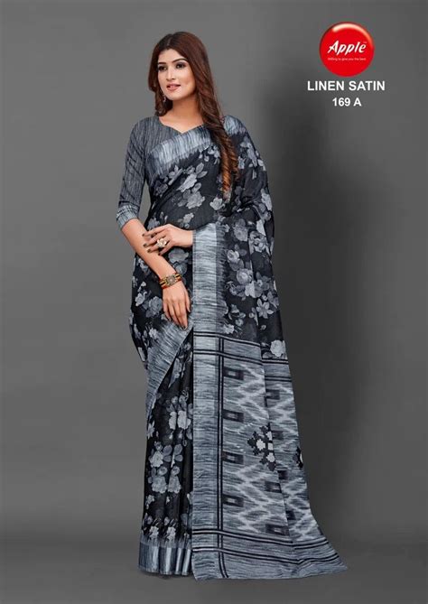 Brasso Saree - Linen Satin Patta Saree Manufacturer from Surat