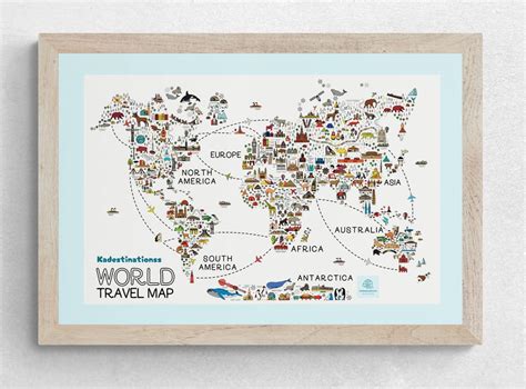 World Travel Map Travel Map Poster, Wedding Gift, Europe, Birthday ...