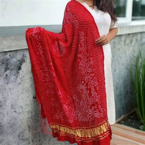 Pure Gaji Silk Peacock Dupatta - Leheriya.com