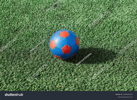 Vibrant Blue Red Soccer Ball Sits Stock Photo 2448361225 | Shutterstock