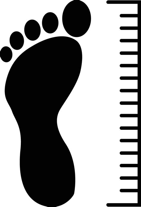 Square measure foot size icon. Bare foot measuring sign. Square measure ...