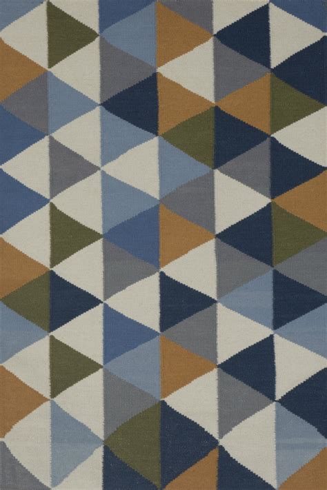 Buy MULTICOLOR TRIANGLES HAND WOVEN DHURRIE For Home Flooring ...