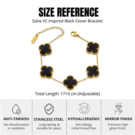Salve Black Clover Chain Bracelet for Men & Women