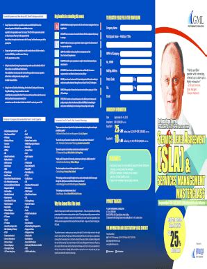 Fillable Online WORKSHOP INFORMATION SLA - GML Performance Fax Email ...