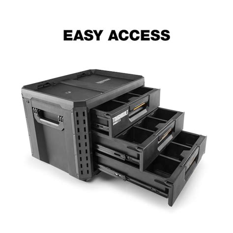 TOUGHBUILT STACKTECH XL 21-in W x 15.6-in H x 16-in D 3-Drawer Plastic ...
