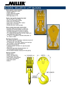 Fillable Online Blocks- miller hi-lift blocks - Crews Crane Training ...