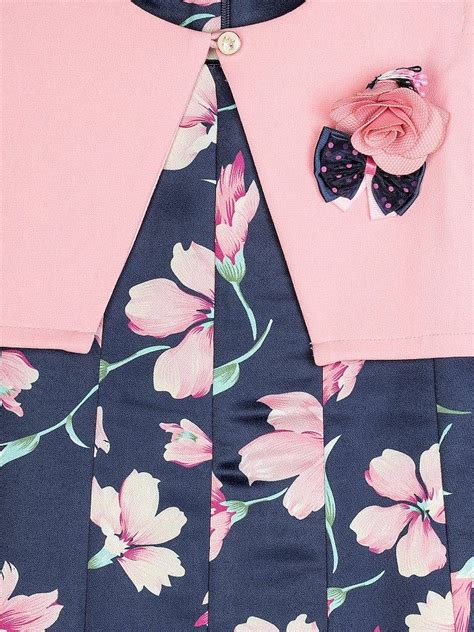 Girls Blue Satin Finish Dress With Shrug 12467 | Peppermint