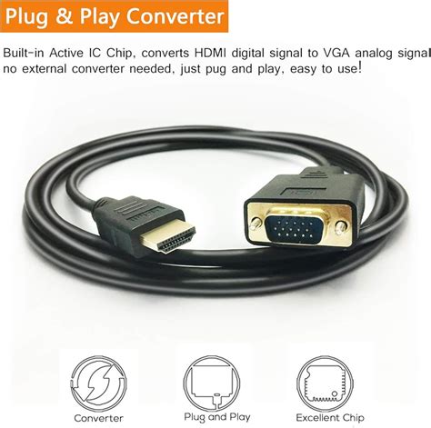 PeoTRIOL HDMI to VGA Cable, 1080P HDMI Male to VGA Male M/M India | Ubuy