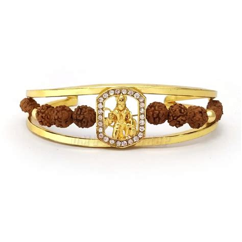 Sankat Mochan Hanuman ji Golden Brass Kada (bracelet)