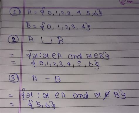 let A= (x:x is an integer, 0≤x≤6} and B={x:x is a whole number
