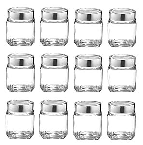 Buy SAMJU Kitchen Storage Cube Glass Jars,Airtight Glass Canister With ...