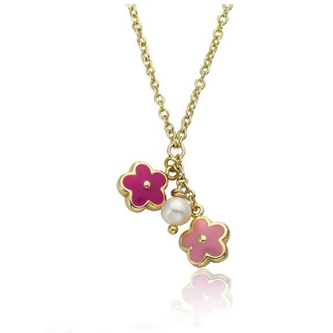 Frosted Flowers Necklace Accented with Pink, Hot Pink and Fresh Water ...