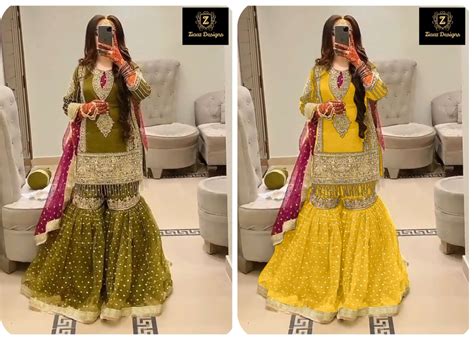 ZIAAZ DESIGNS CODE 412 GEORGETTE WITH HEAVY EMBROIDERED WEDDING WEAR ...