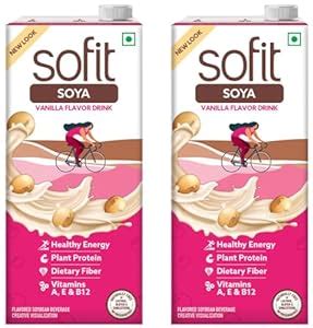 Sofit Soya Drink Vanilla, 1000ml| Vegan Drink |Enriched with plant ...