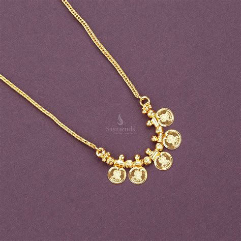 Kerala Lakshmi Coin Necklace - One Gram Micro Gold Plated – Sasitrends