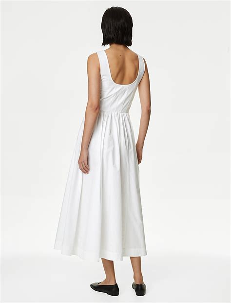Buy Pure Cotton Midi Cami Shift Dress at Marks & Spencer