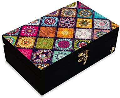 Buy CONTRAST LIVING Yhujik Wooden Decorative Jewellery Painted Box with ...