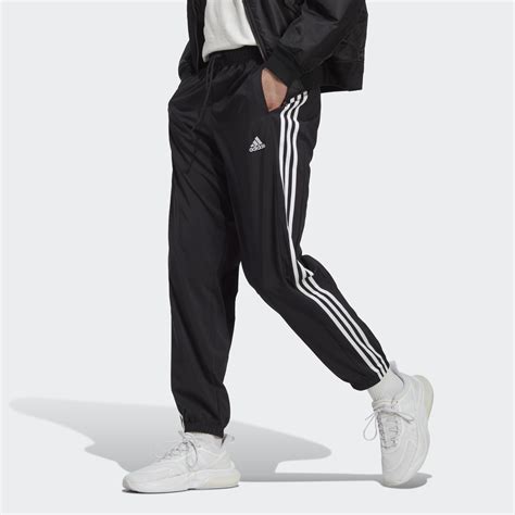 adidas AEROREADY Essentials Elastic Cuff Woven 3-Stripes Pants - Black ...