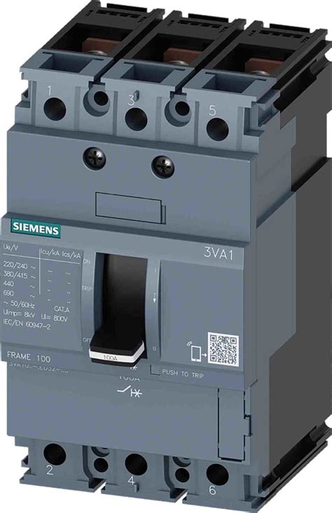 3VA1080-3ED32-0AA0 Siemens | Siemens, SENTRON MCCB 3P 80A, Breaking ...