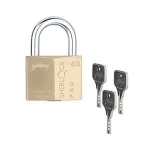 Godrej Locks | Sherlock Pro (40mm) Padlock | with 3 Keys | Premium ...
