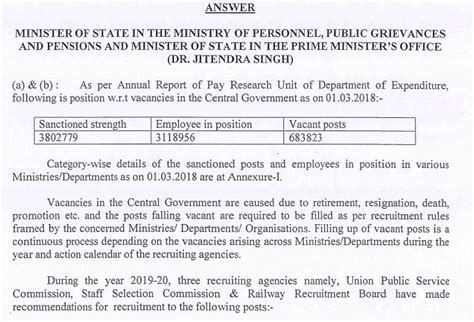 Vacant Posts in Central Services - RS - Q & A (05-03-2020)
