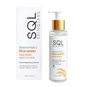 SQL SKINQLABS Rice Water Brightening Face Wash with Niacinamide ...