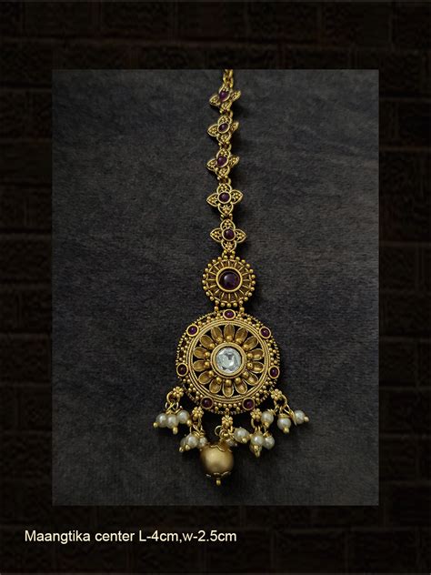 Kundan in center circular design maangtika – Odara Jewellery