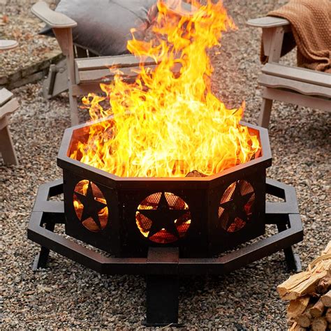 Amazon.com : fissfire 35 inch Fire Pit, Outdoor Wood Burning Fire Pit ...