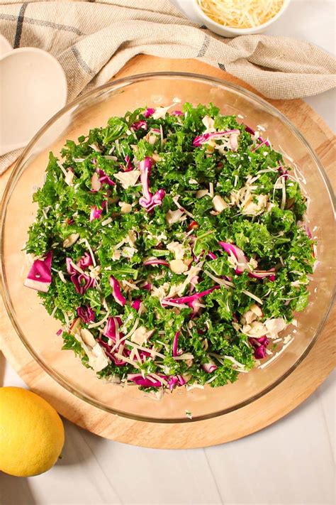 Kale Chicken Salad with Parmesan and Lemon Vinaigrette - The Balanced ...