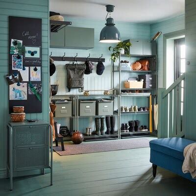 OMAR shelving unit, grey-green, 92x36x94 cm (361/4x14x37") - IKEA