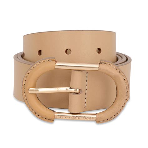 Buy Tommy Hilfiger Shizune Women Non Reversible Leather Belt - Beige Online
