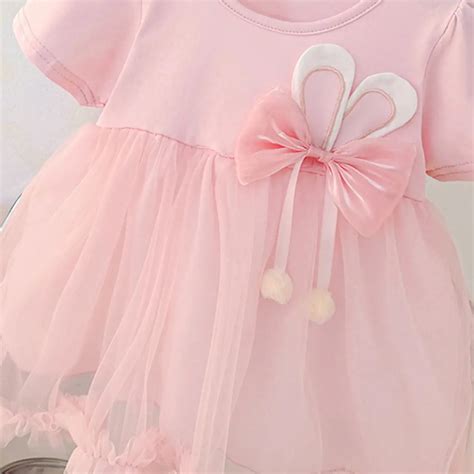 Girls Light Pink Bunny Applique Fit & Flare Dress – INCLUD